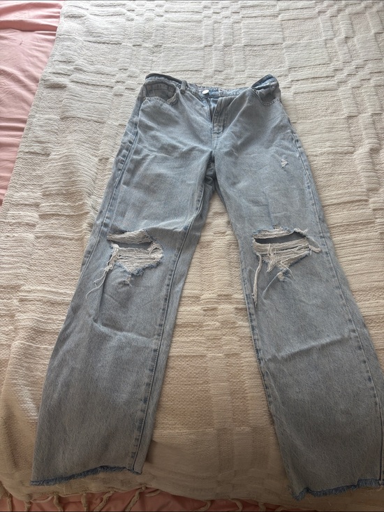 Garage Denim - Garage Light Blue Straight Leg Ripped Jeans